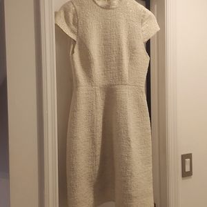 Alice + Olivia Gold and cream tweed dress size small